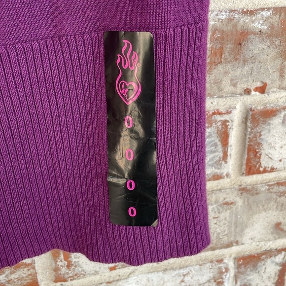 Torrid Purple Off-the-Shoulder Sweater with Elegant Draped Neckline - Picture 3 of 8